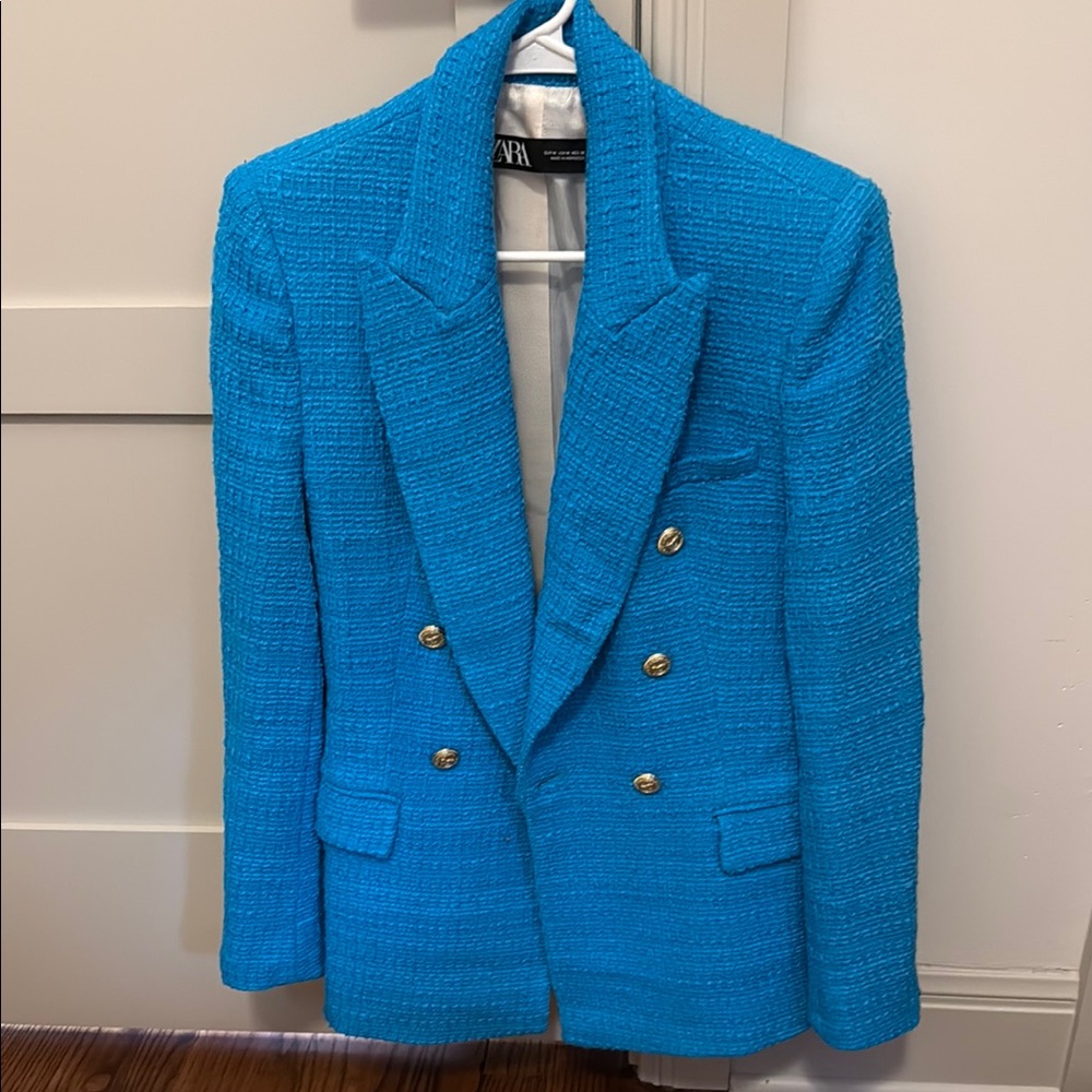 Zara Blue Blazer with Gold Buttons